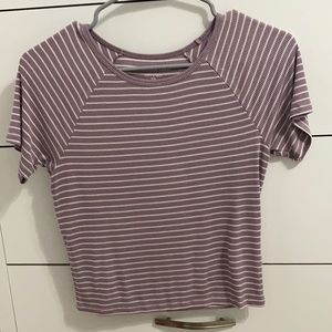 American eagle lavender white striped top